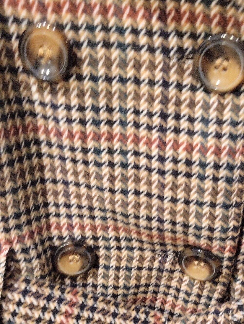 Me Jane Brown Multi Houndstooth Belted Trench Coat - Picture 3 of 9